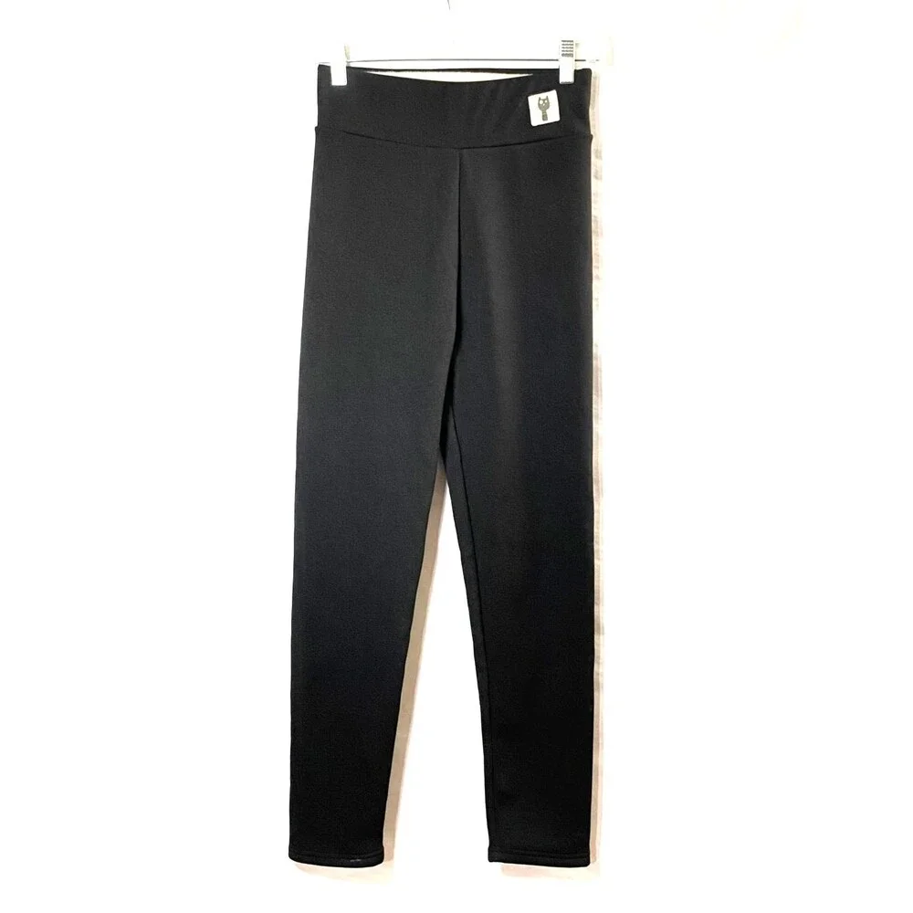 SIAEAMRG Sherpa Fleece Leggings Womens Estimated Size Medium Black Cream Read - Picture 2 of 14